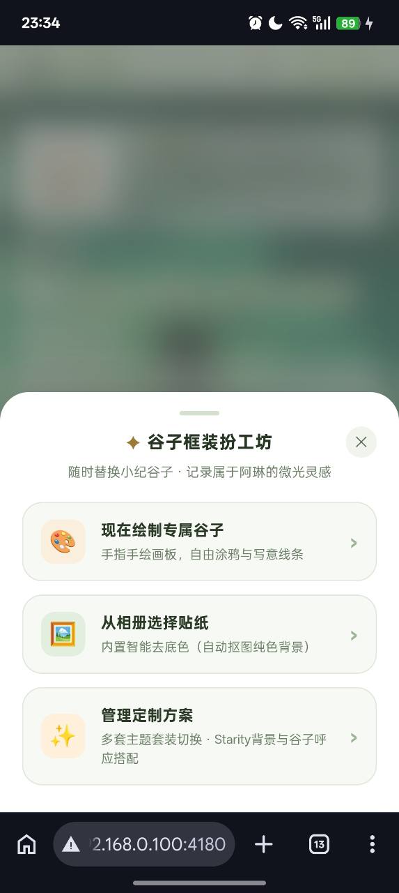 Starity 谷子框装扮工坊的手机实拍